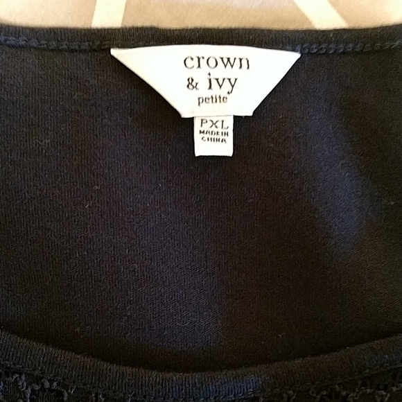 Crown & Ivy petite lace pullover knit top - Picture 6 of 7